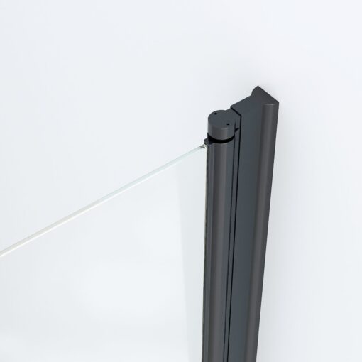 Douche draaideur matzwarte profielen (muurprofiel)